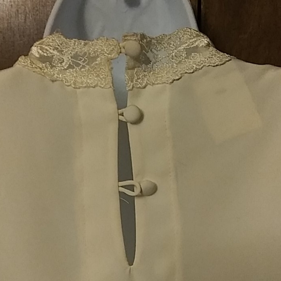 NWOT LIZ BAKER OFF WHITE VICTORIAN LACE BLOUSE - Picture 7 of 8